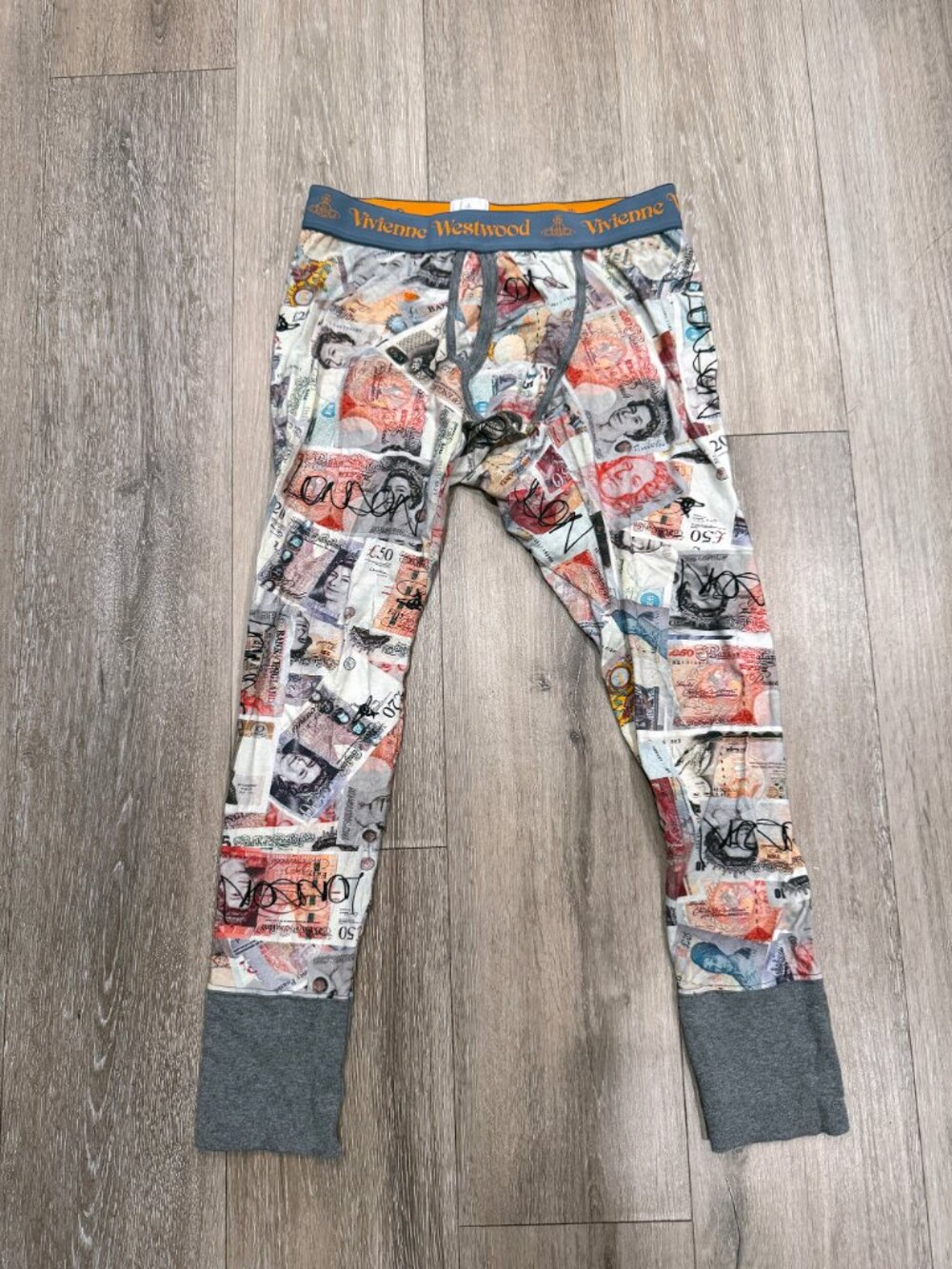 Ultra Rare Vivienne Westwood Archival "British Pound" Currency Leggings / Long J - Picture 3 of 5